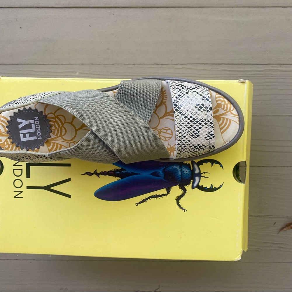 Fly London Sandals in Gray and White